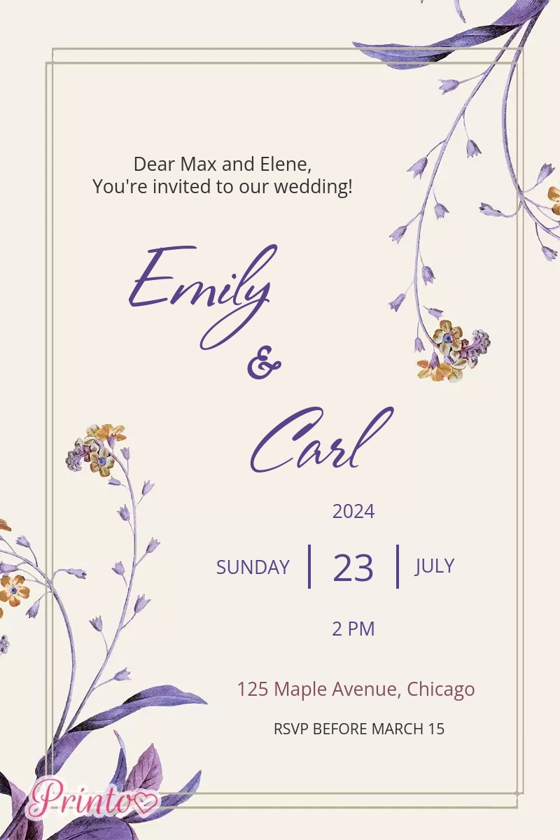 Wedding invitation template "The flavors of Provence"