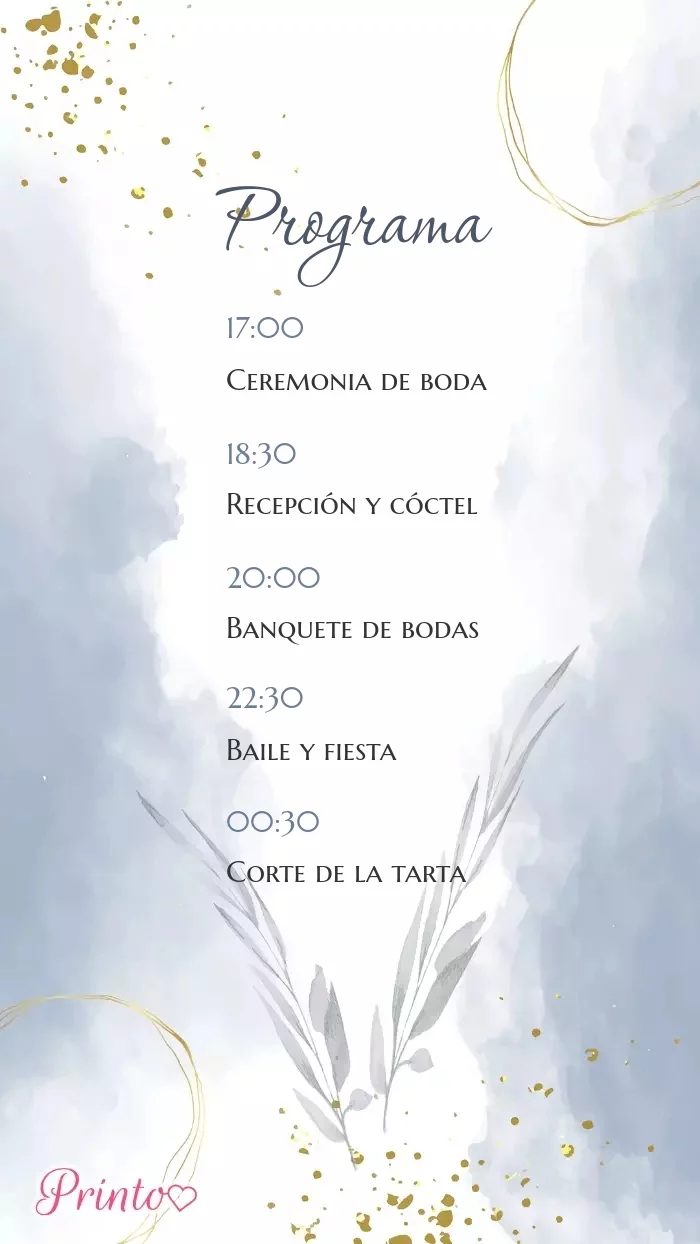 Programa de la boda - Boceto 1