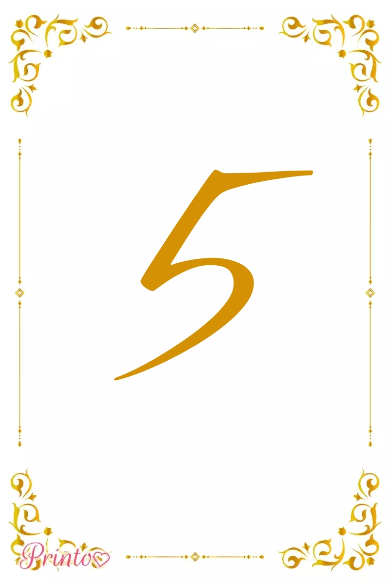 Table number template "Golden patterns"