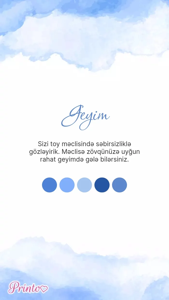 Toy geyim qaydası - Şablon 1