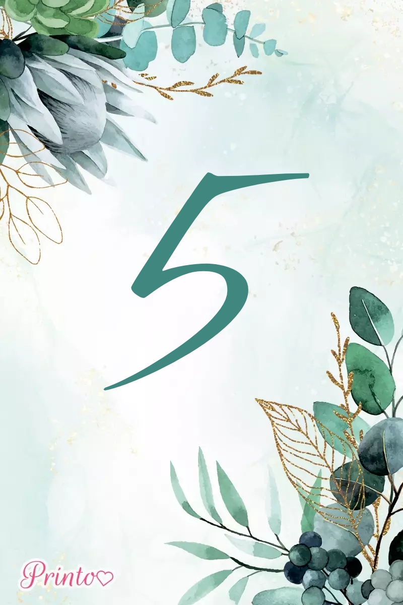 Table number template "Tropical glow"