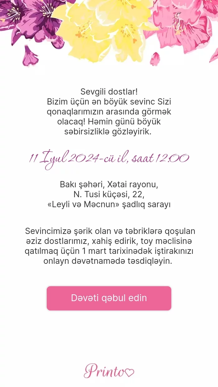 İştirak təsdiqi - Şablon 1