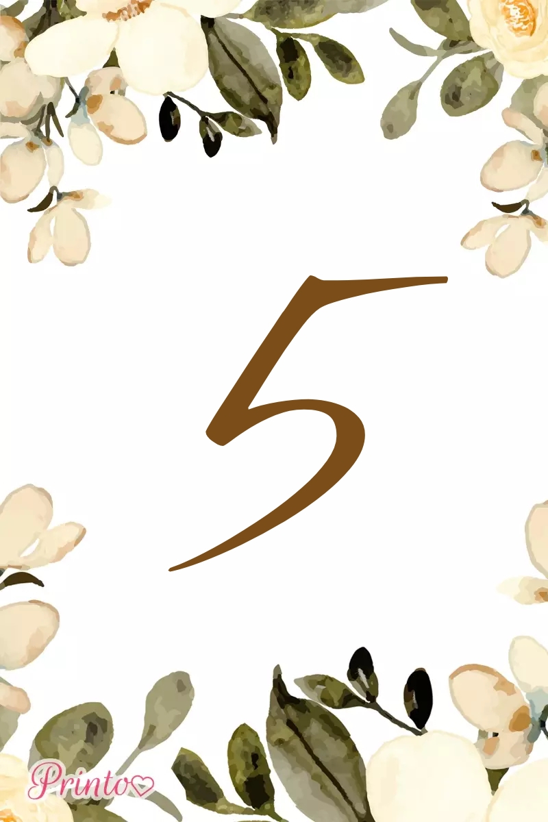 Table number template "Spring Symphony"