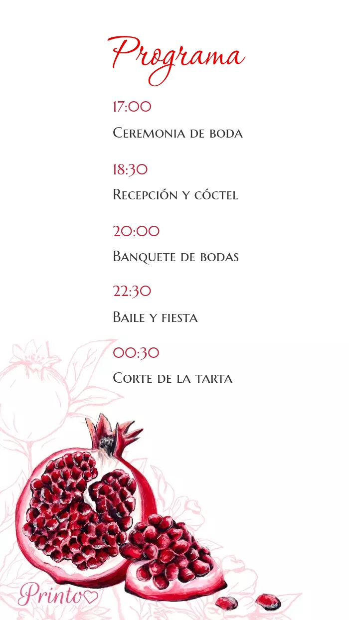 Programa de la boda - Boceto 1