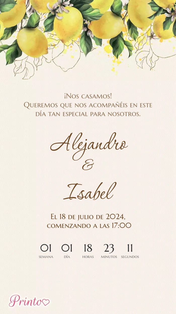 Invitación a la boda - Boceto 1