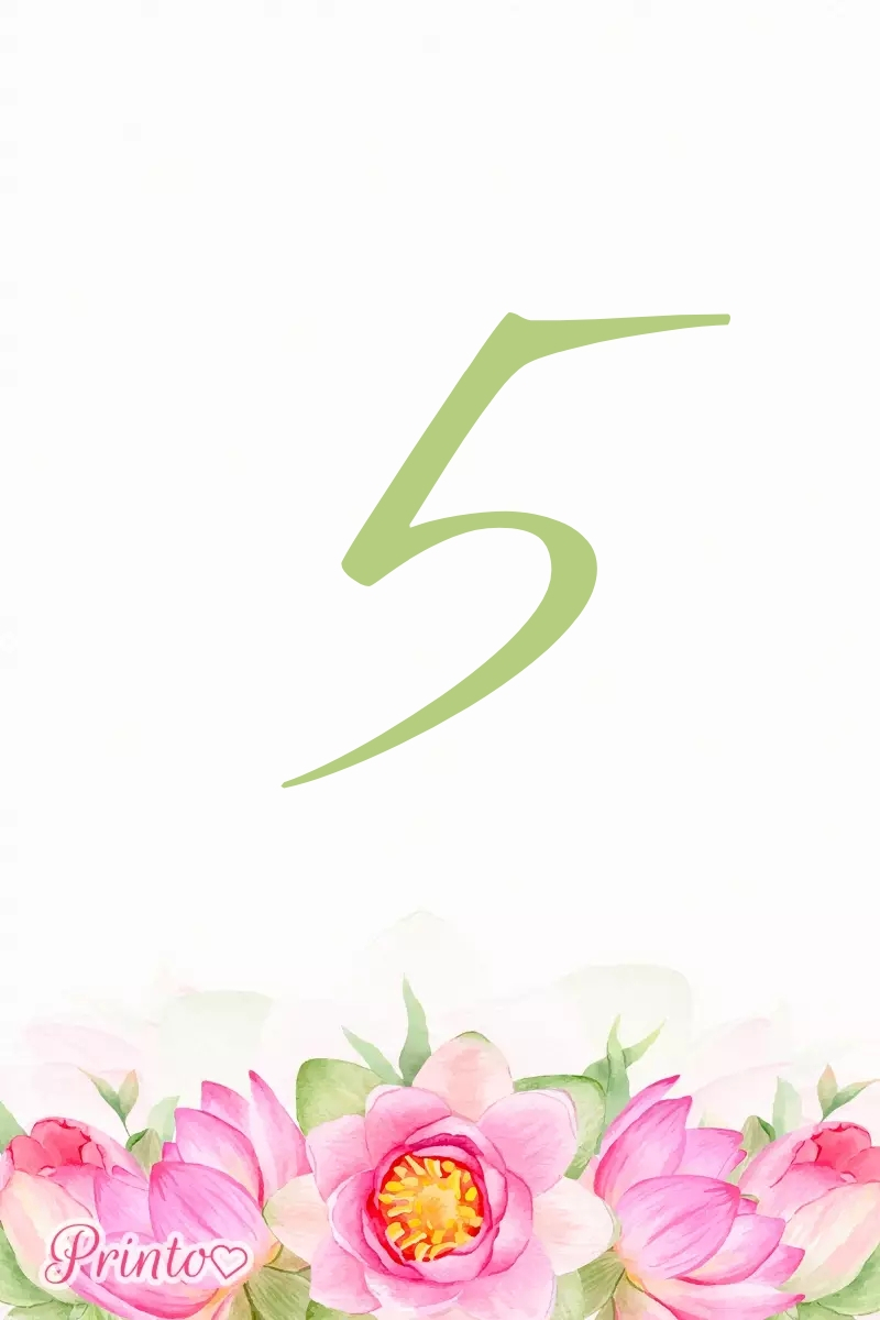 Table number template "Lotus Delight"