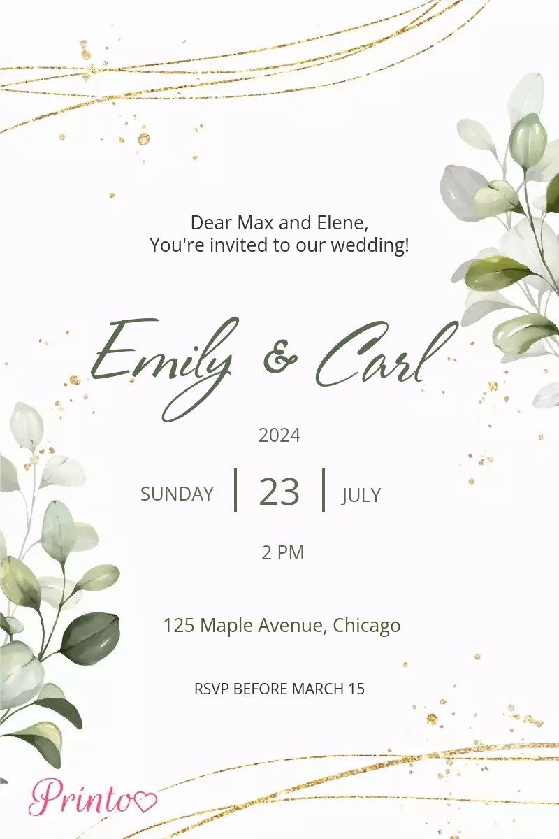 Wedding invitation template "Olivia"