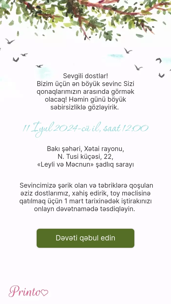 İştirak təsdiqi - Şablon 1