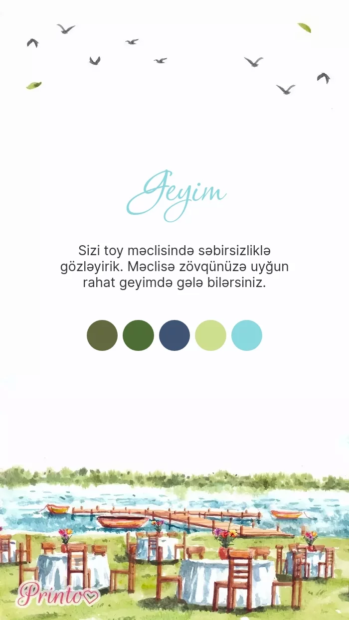 Toy geyim qaydası - Şablon 1