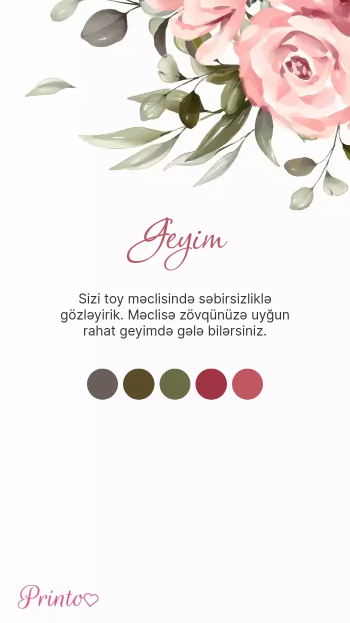 Toy geyim qaydası - Şablon 1