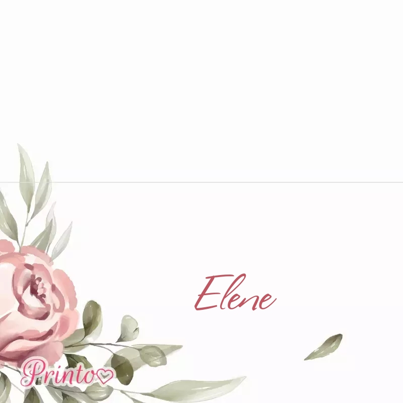 Place card template "Summer of roses"