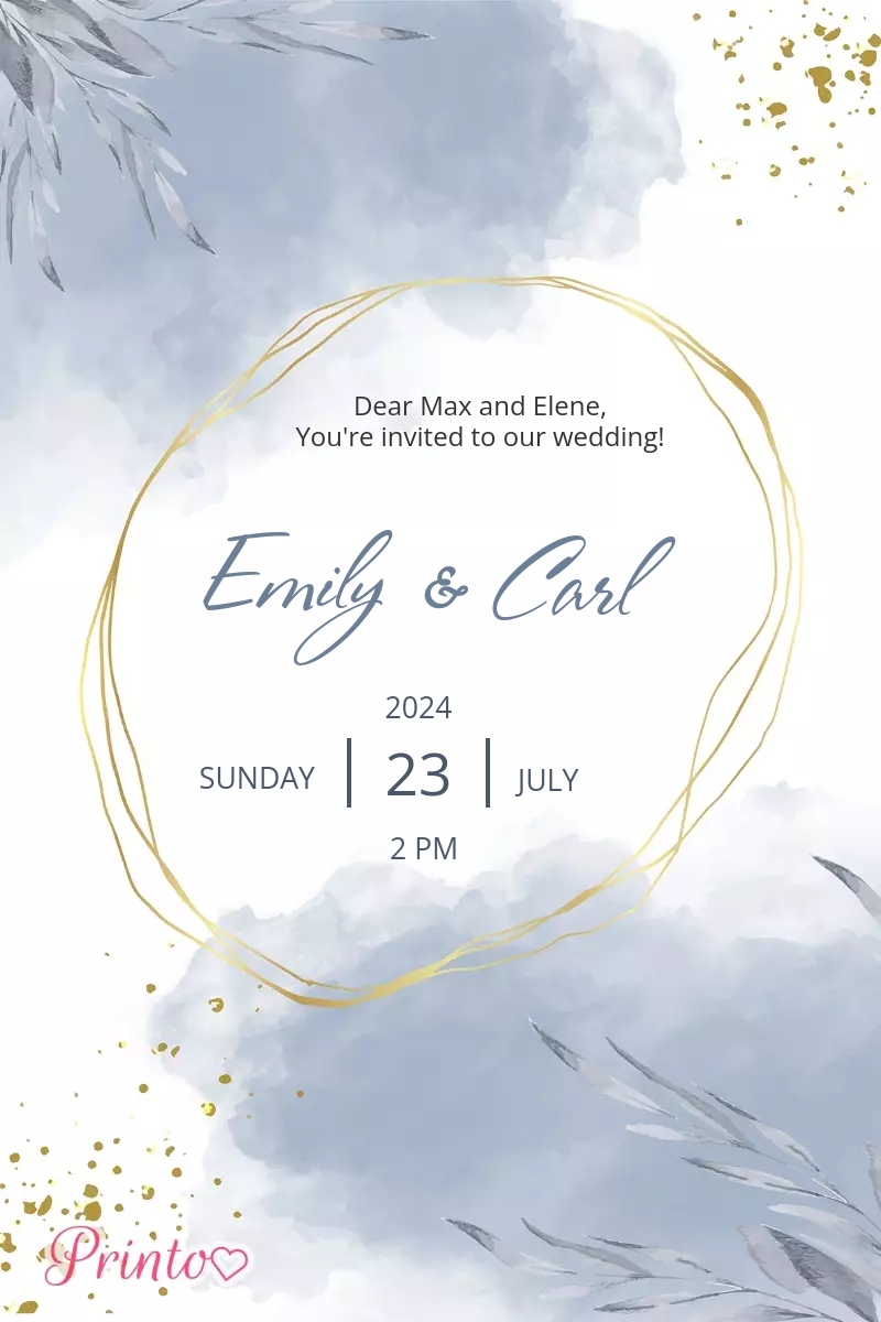 Wedding invitation template "Shining wind"