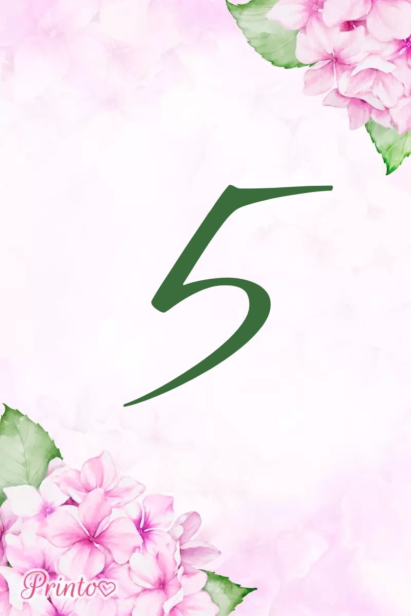 Table number template "Hydrangea's Melody"