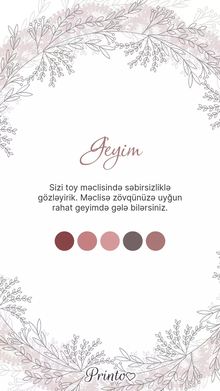 Toy geyim qaydası - Şablon 1