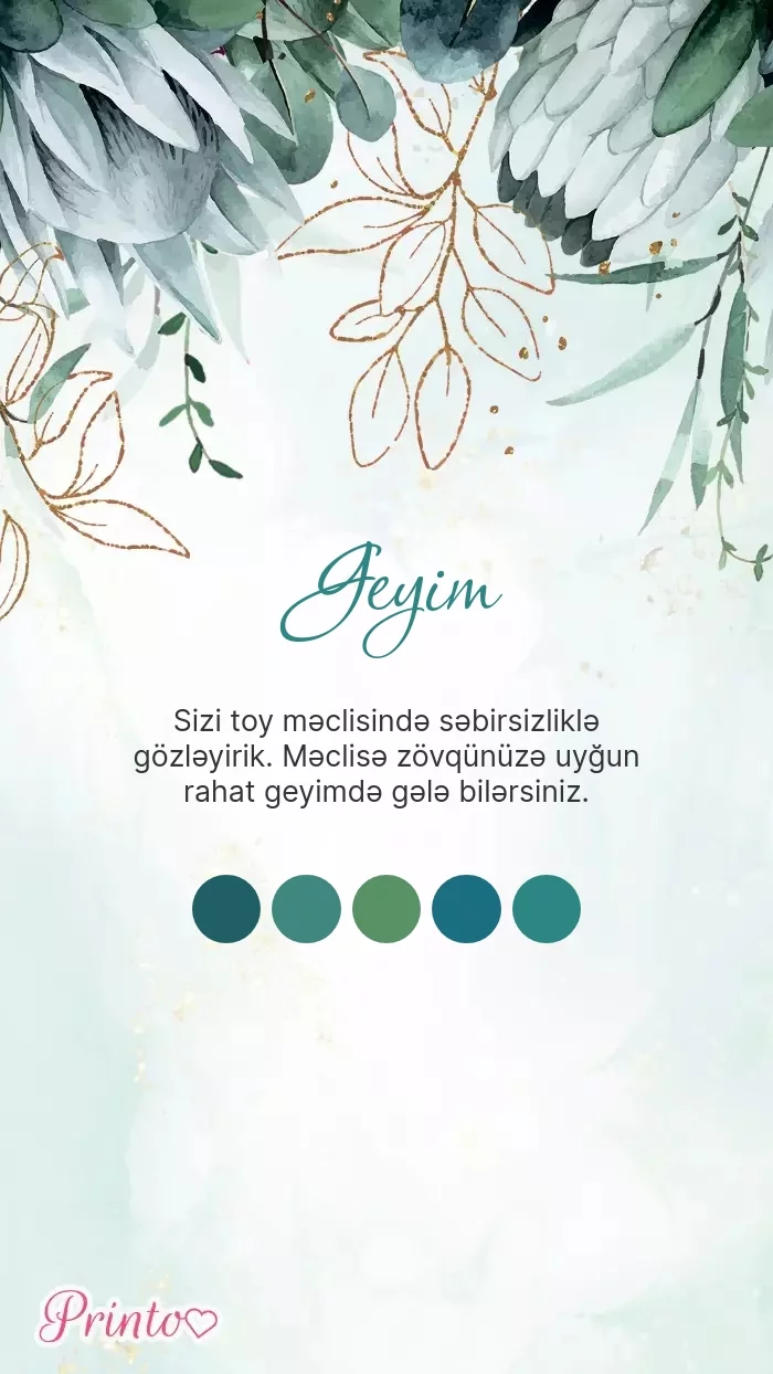 Toy geyim qaydası - Şablon 1