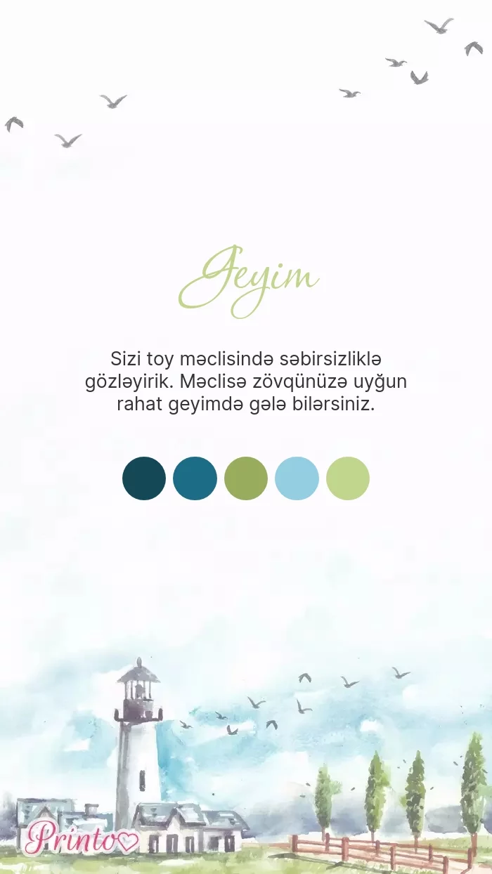 Toy geyim qaydası - Şablon 1