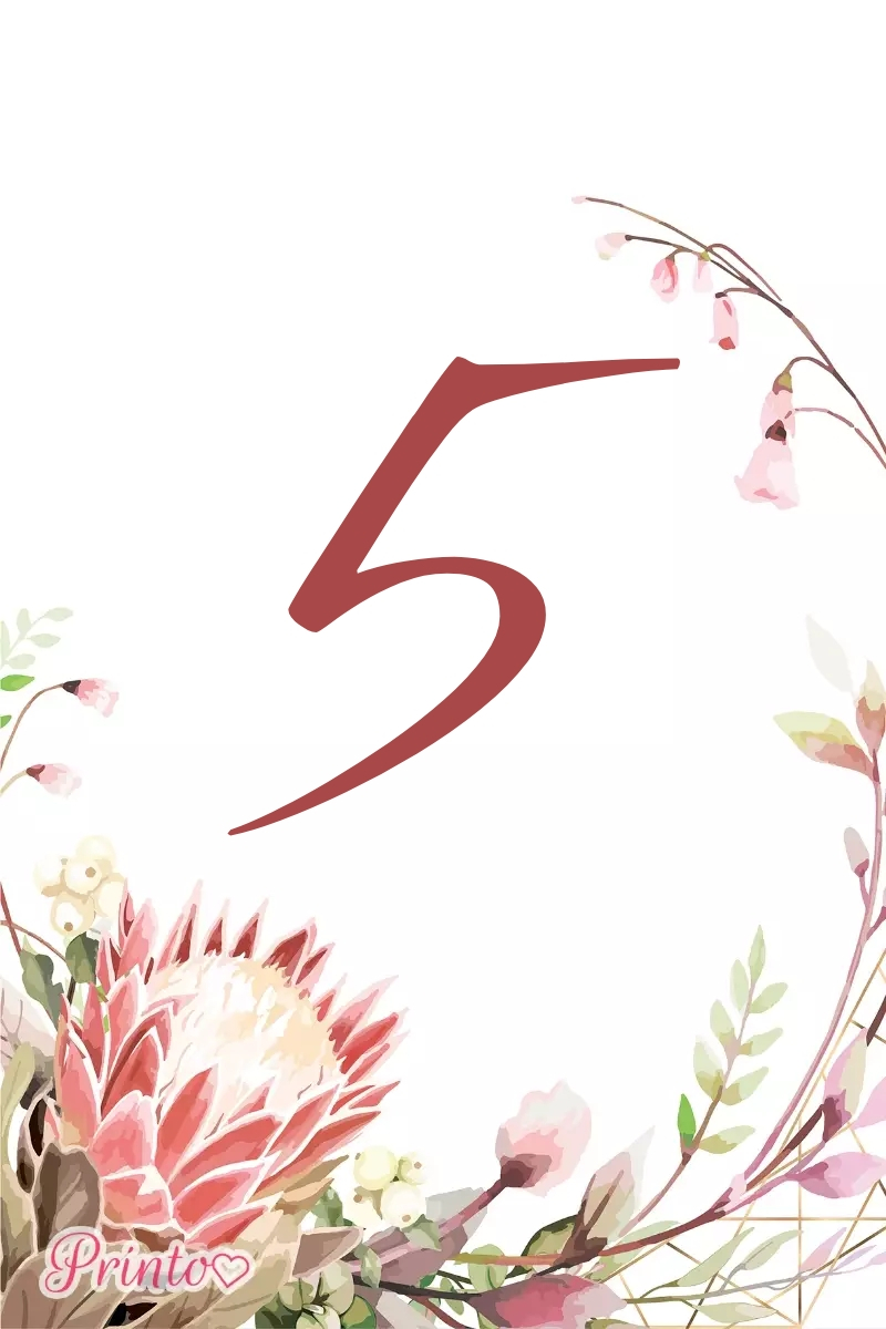 Table number template "Bright summer"