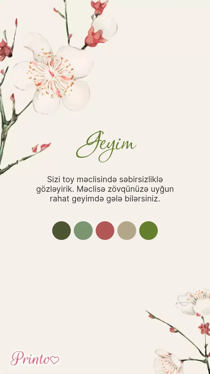 Toy geyim qaydası - Şablon 1