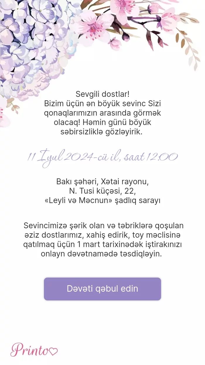 İştirak təsdiqi - Şablon 1