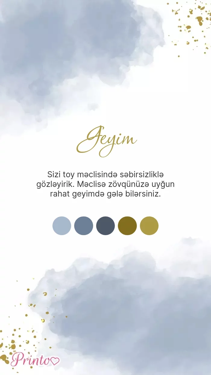 Toy geyim qaydası - Şablon 1