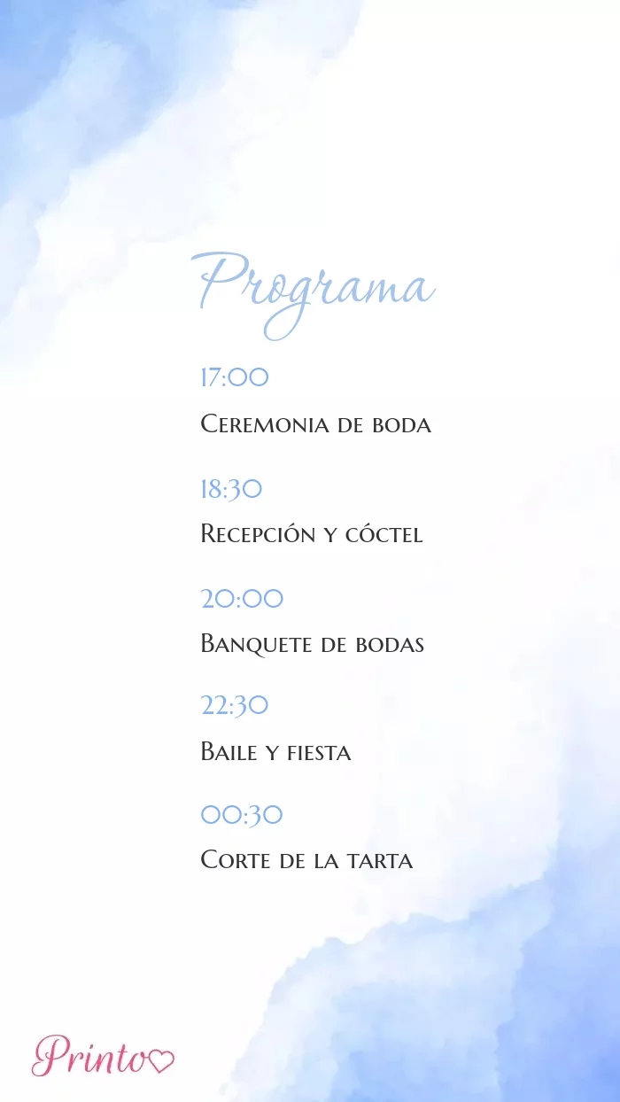 Programa de la boda - Boceto 1