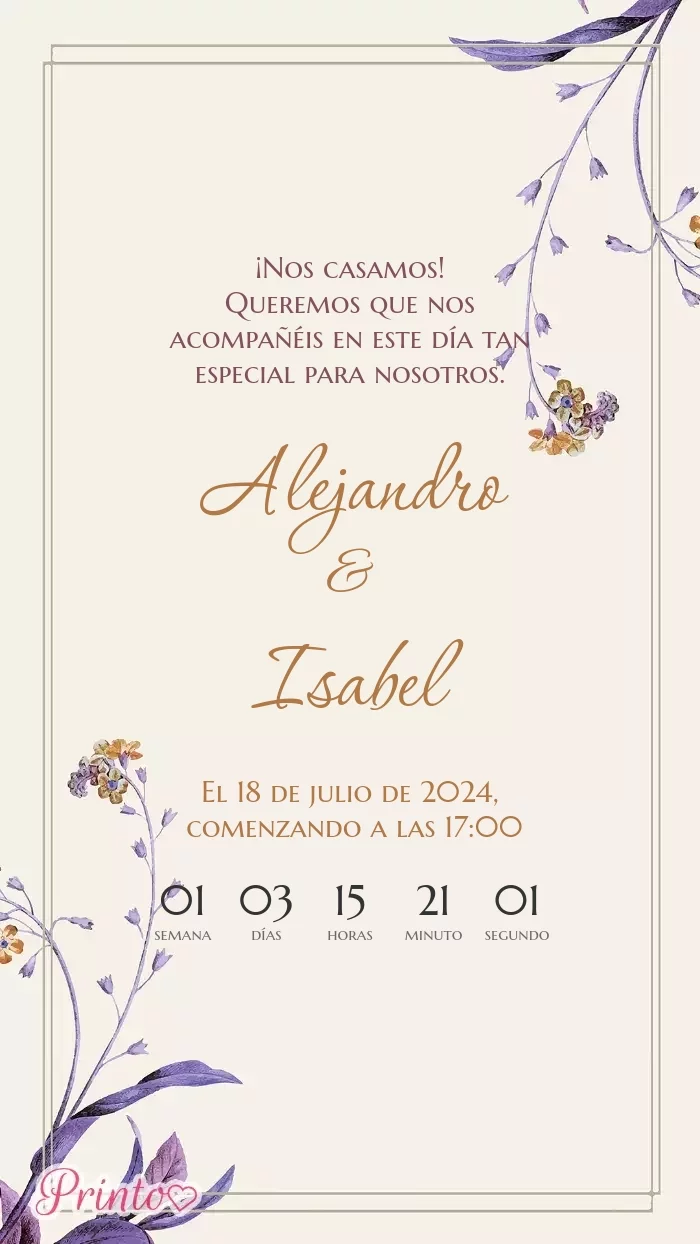 Invitación a la boda - Boceto 1