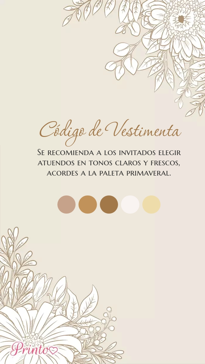 Código de vestimenta para la boda - Boceto 1