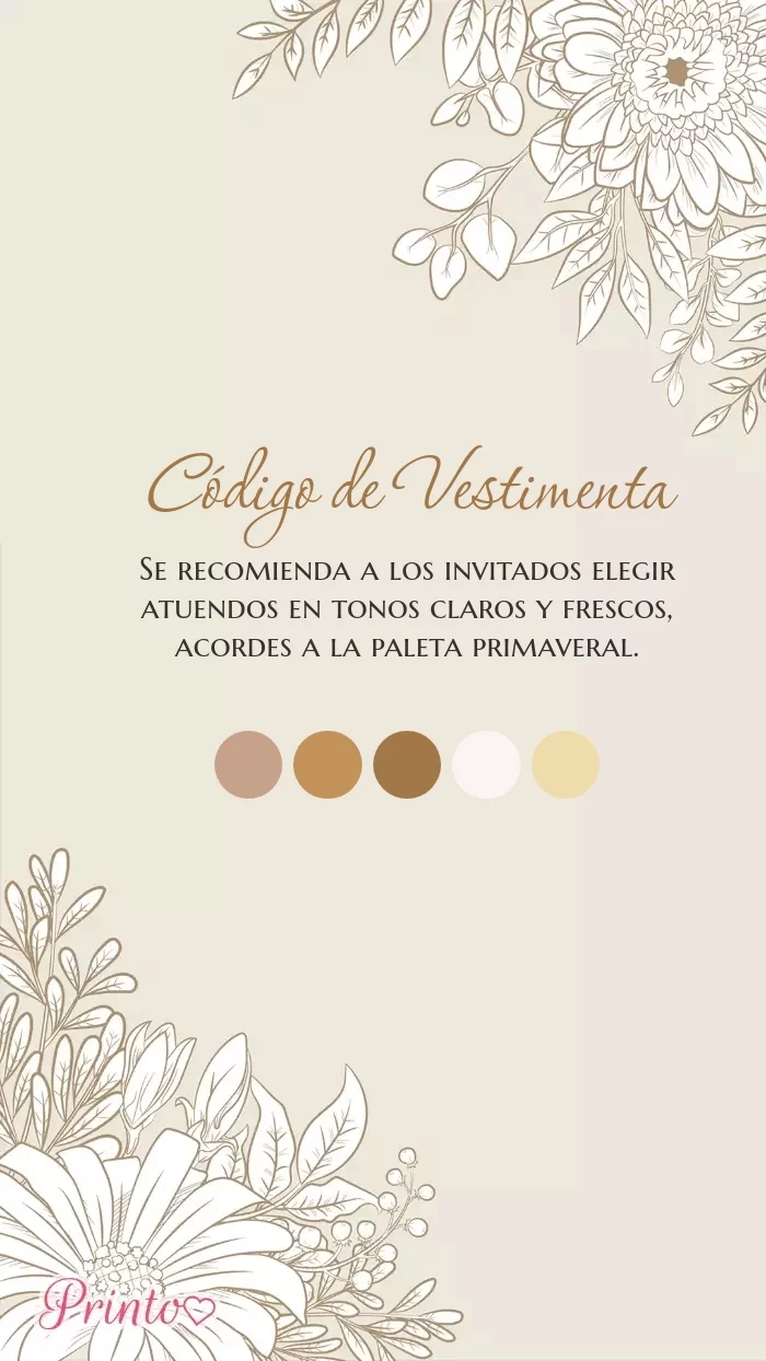 Código de vestimenta para la boda - Boceto 1