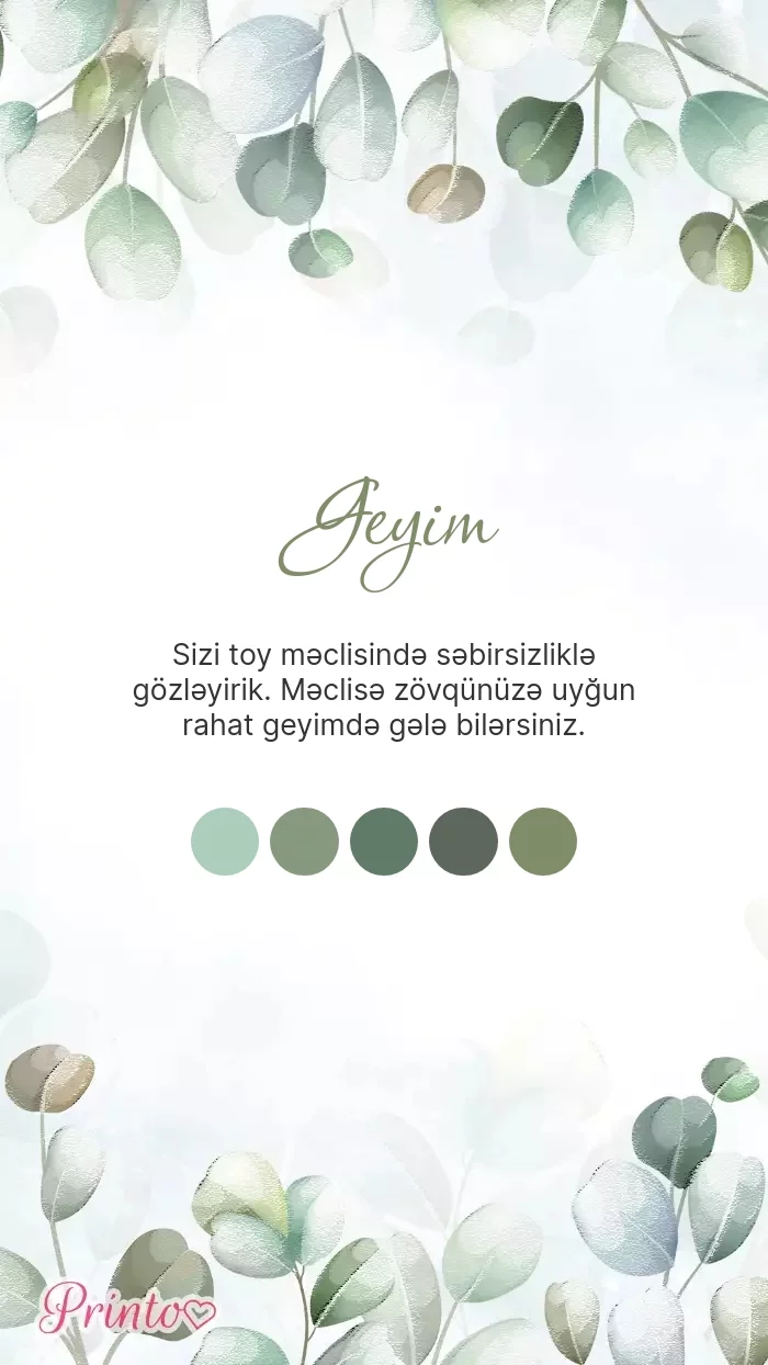 Toy geyim qaydası - Şablon 1