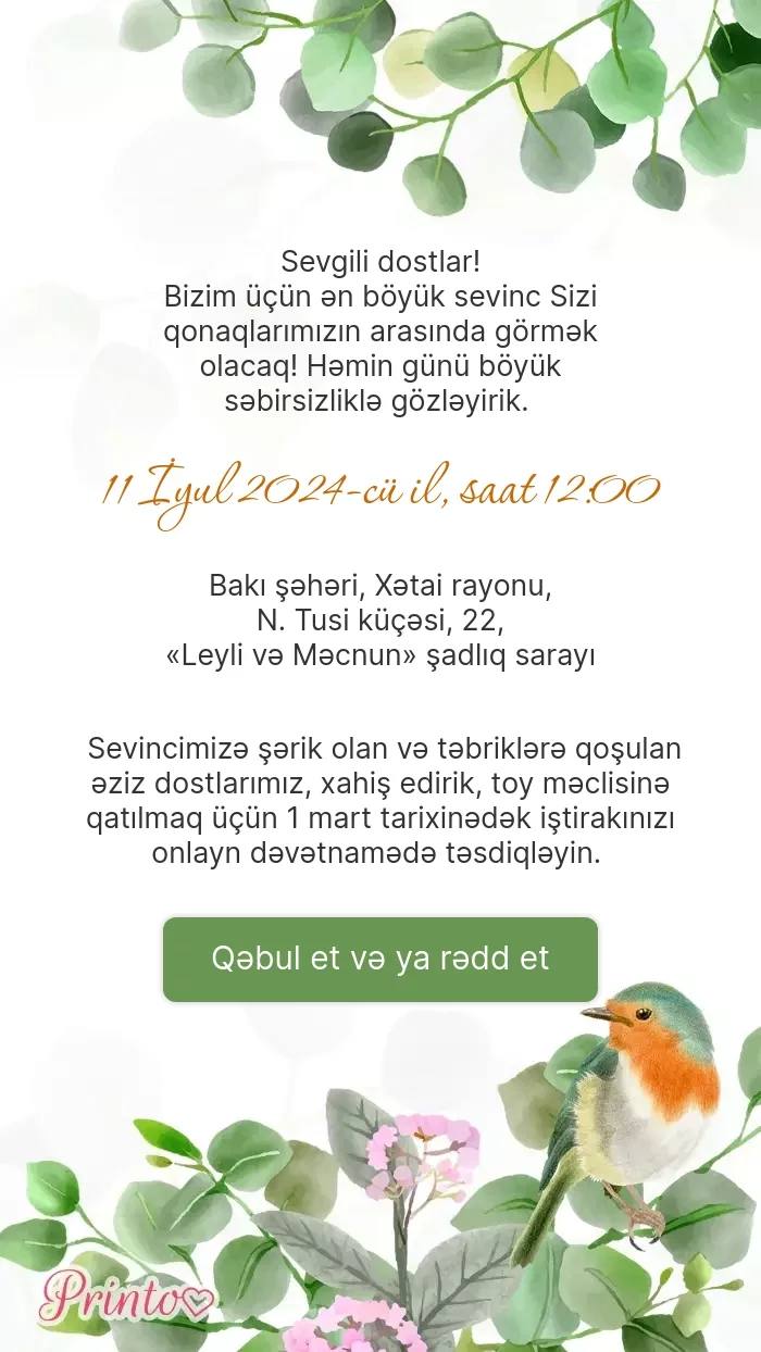 İştirak təsdiqi - Şablon 1