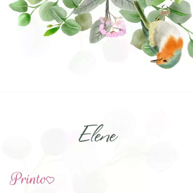 Place card template "A tale of joy"