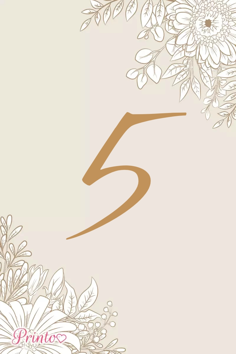 Table number template "Garden of Love"