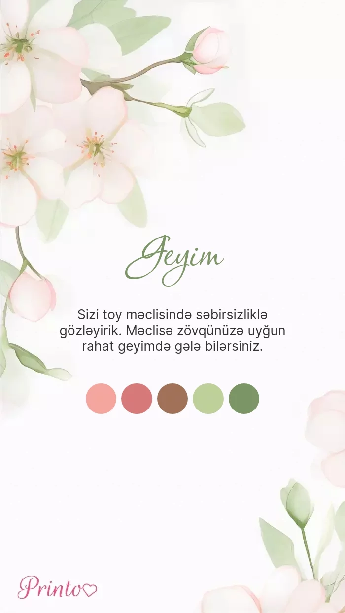 Toy geyim qaydası - Şablon 1