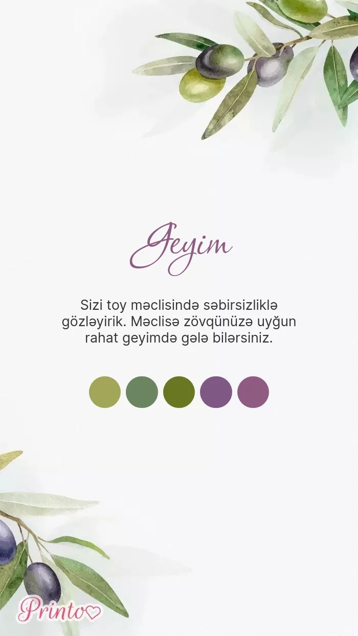 Toy geyim qaydası - Şablon 1