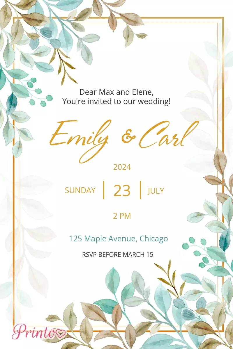 Wedding invitation template "First meeting"